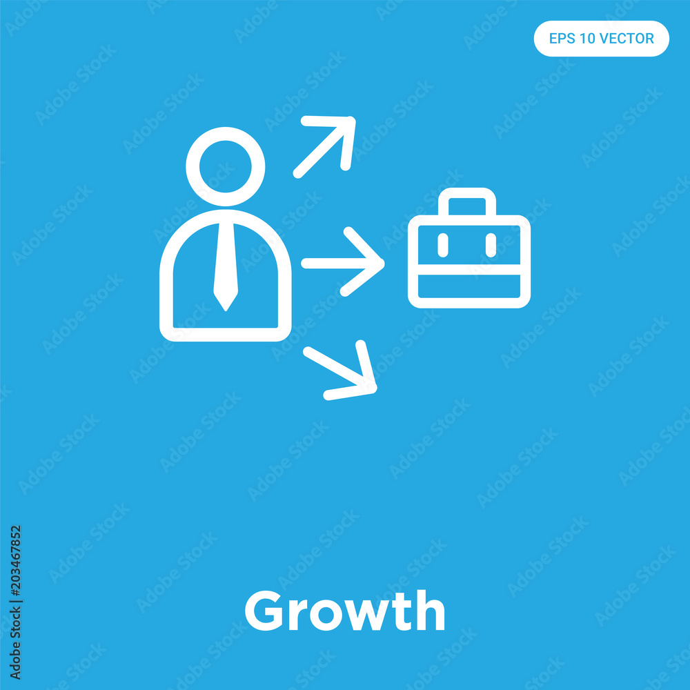 Growth icon isolated on blue background Growth icon isolated on blue background