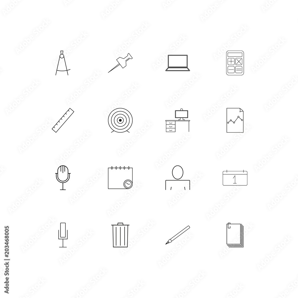 Business And Office linear thin icons set. Outlined simple vector icons Business And Office linear thin icons set. Outlined simple vector icons