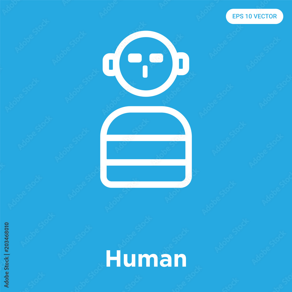 Human icon isolated on blue background Human icon isolated on blue background