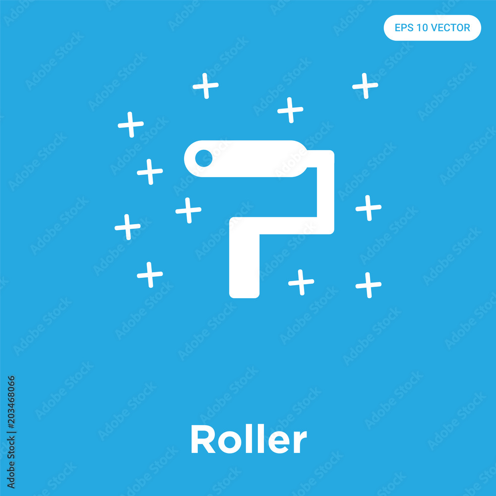 Roller icon isolated on blue background Roller icon isolated on blue background