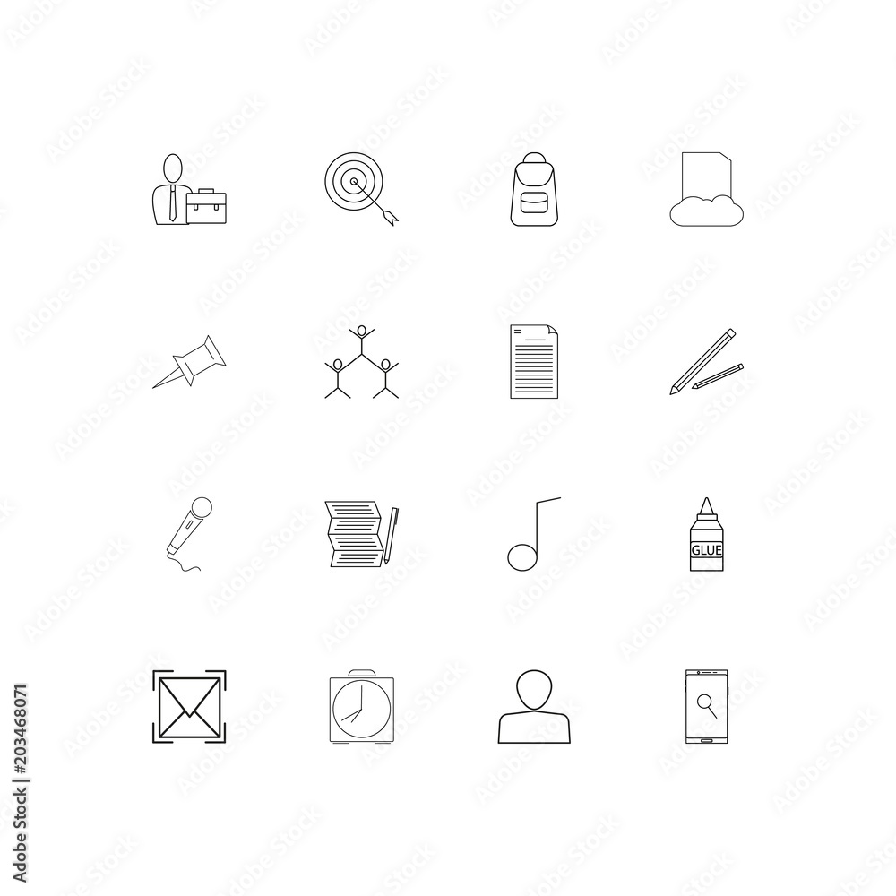 Business And Office linear thin icons set. Outlined simple vector icons Business And Office linear thin icons set. Outlined simple vector icons