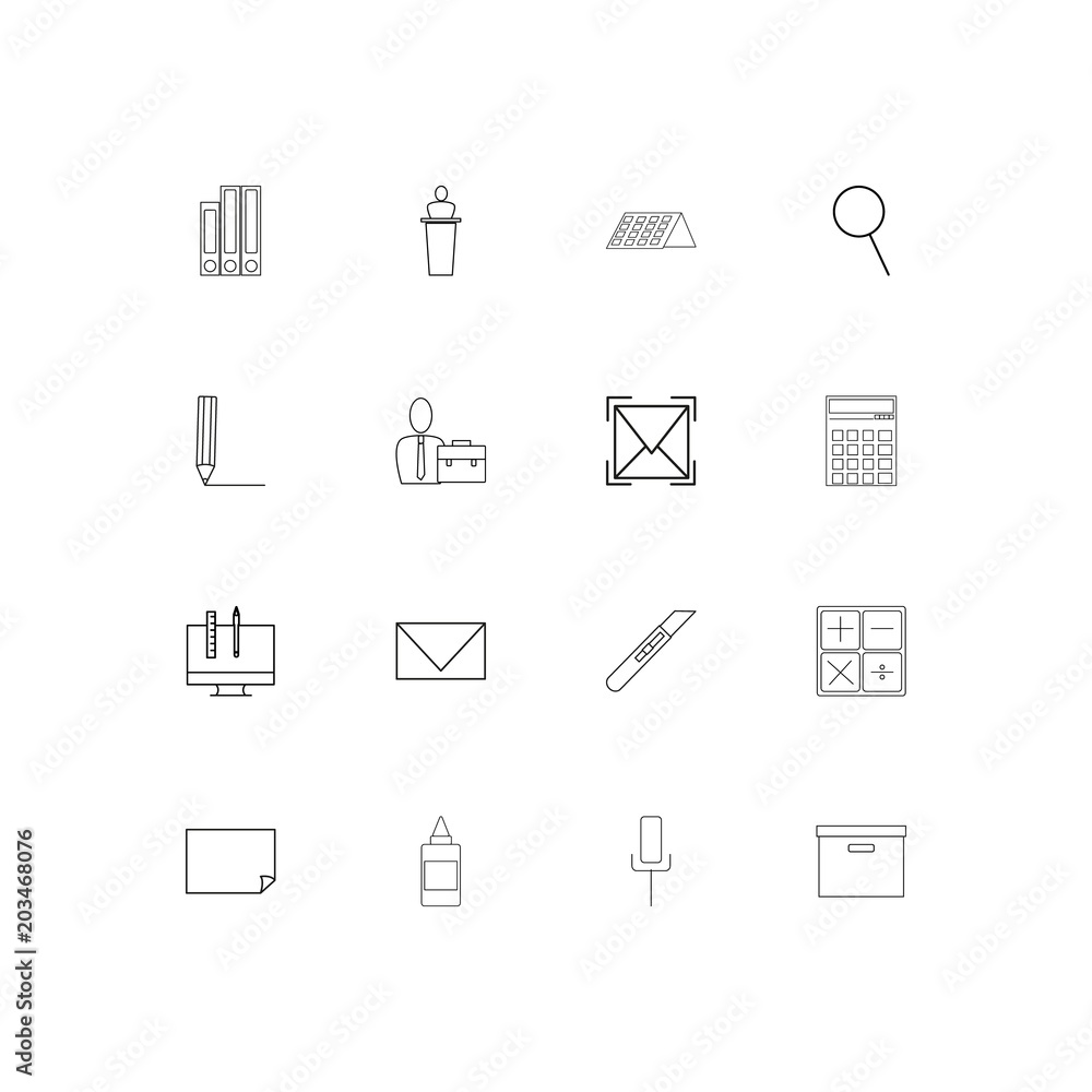 Business And Office linear thin icons set. Outlined simple vector icons Business And Office linear thin icons set. Outlined simple vector icons