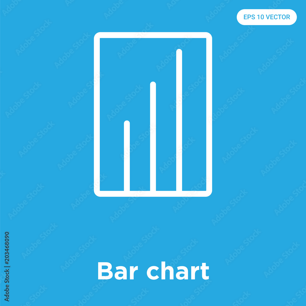 Bar chart icon isolated on blue background Bar chart icon isolated on blue background