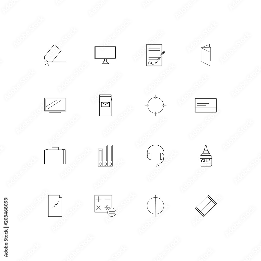 Business And Office linear thin icons set. Outlined simple vector icons Business And Office linear thin icons set. Outlined simple vector icons