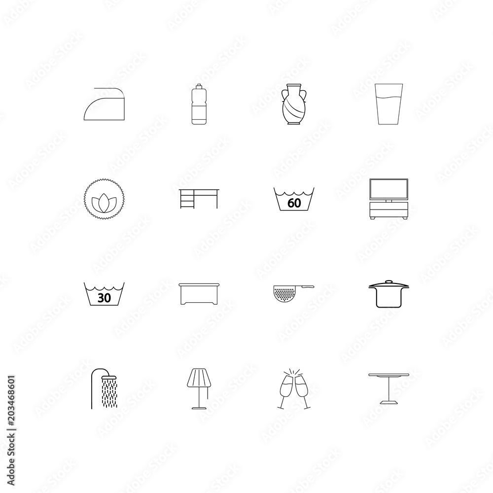 Home Appliances linear thin icons set. Outlined simple vector icons Home Appliances linear thin icons set. Outlined simple vector icons