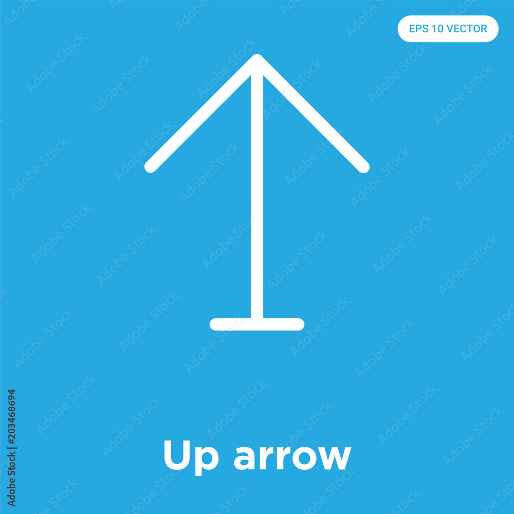Up arrow icon isolated on blue background Up arrow icon isolated on blue background