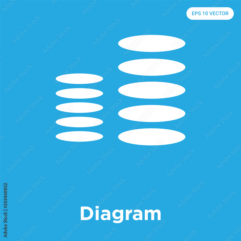Diagram icon isolated on blue background Diagram icon isolated on blue background