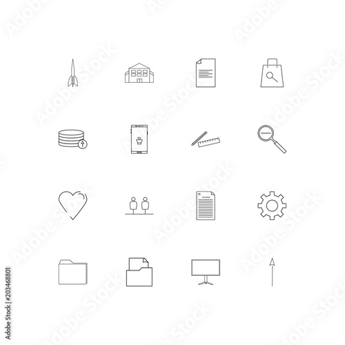 Web linear thin icons set. Outlined simple vector icons