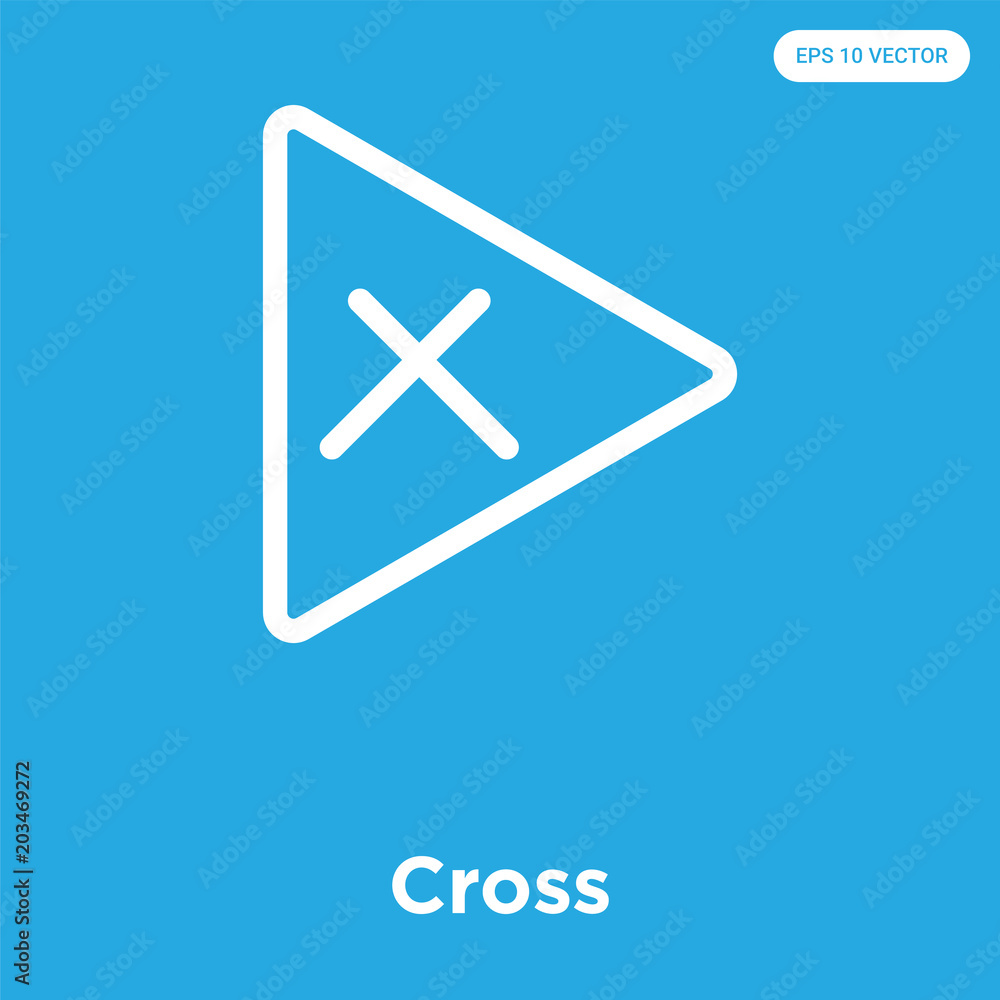 Cross icon isolated on blue background Cross icon isolated on blue background