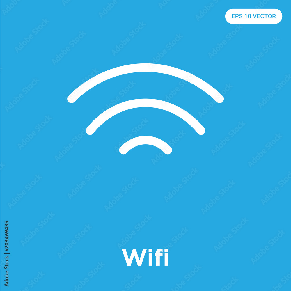 Wifi icon isolated on blue background Wifi icon isolated on blue background