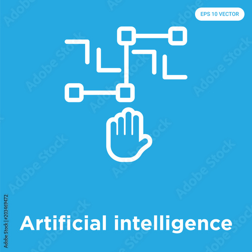 Artificial intelligence icon isolated on blue background