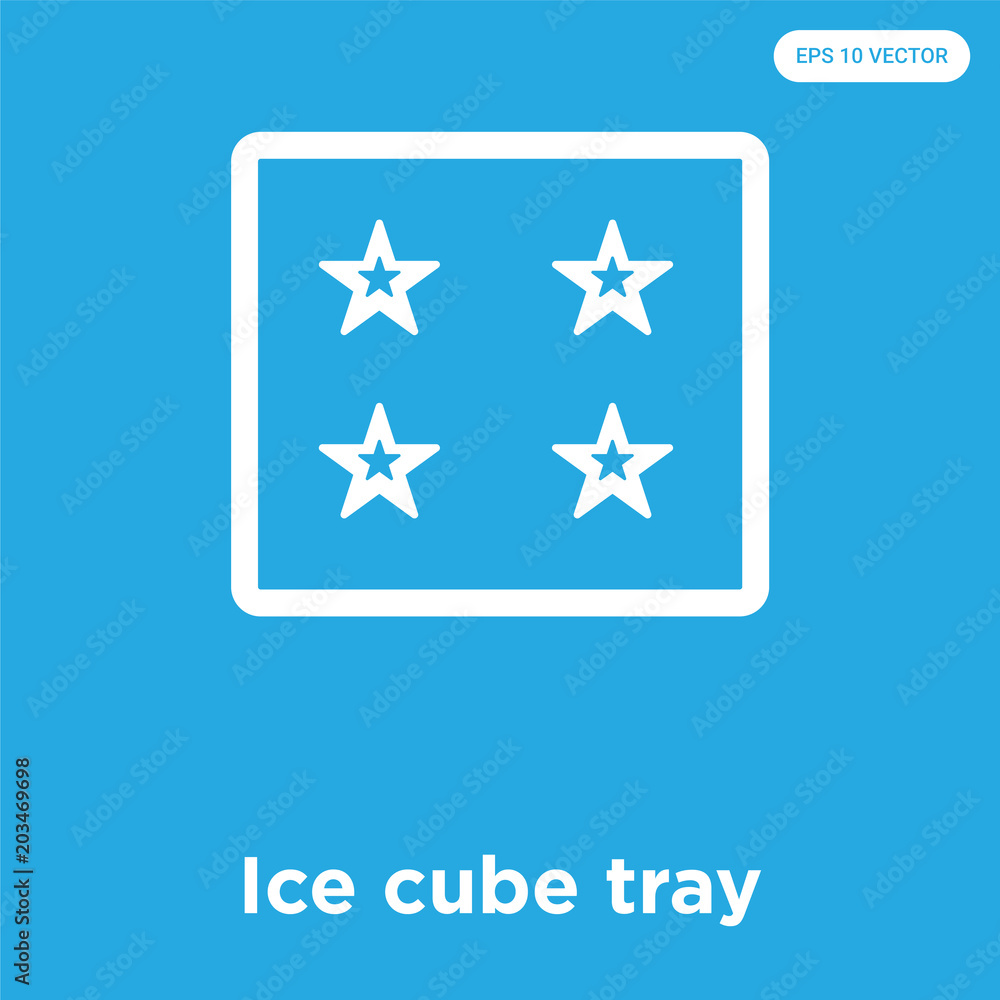 Ice cube tray icon isolated on blue background Ice cube tray icon isolated on blue background