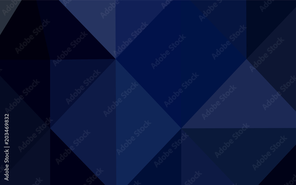 Dark BLUE vector shining triangular backdrop.