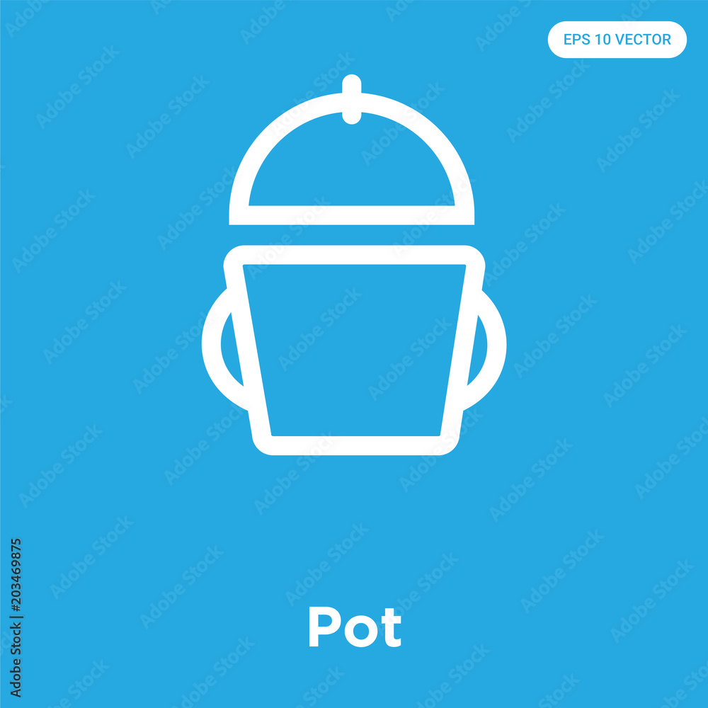 Pot icon isolated on blue background Pot icon isolated on blue background