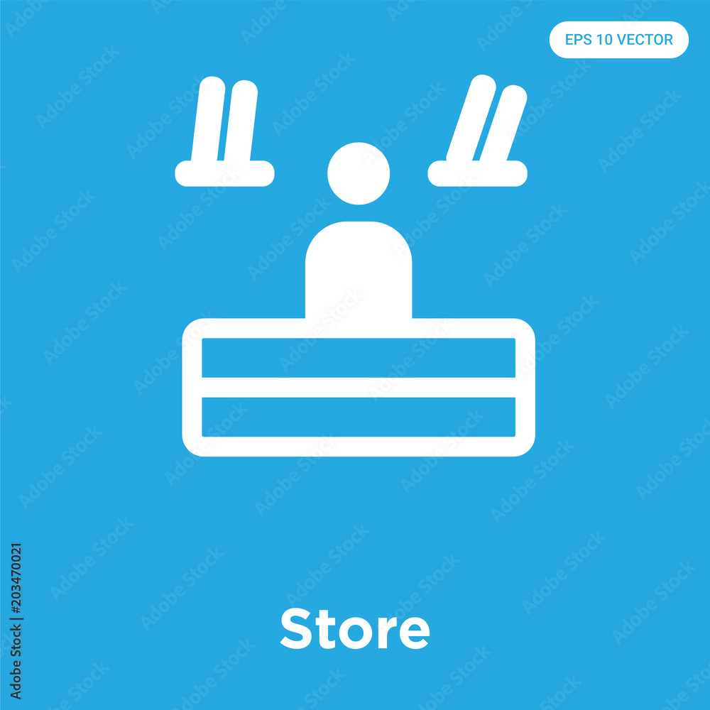 Store icon isolated on blue background Store icon isolated on blue background