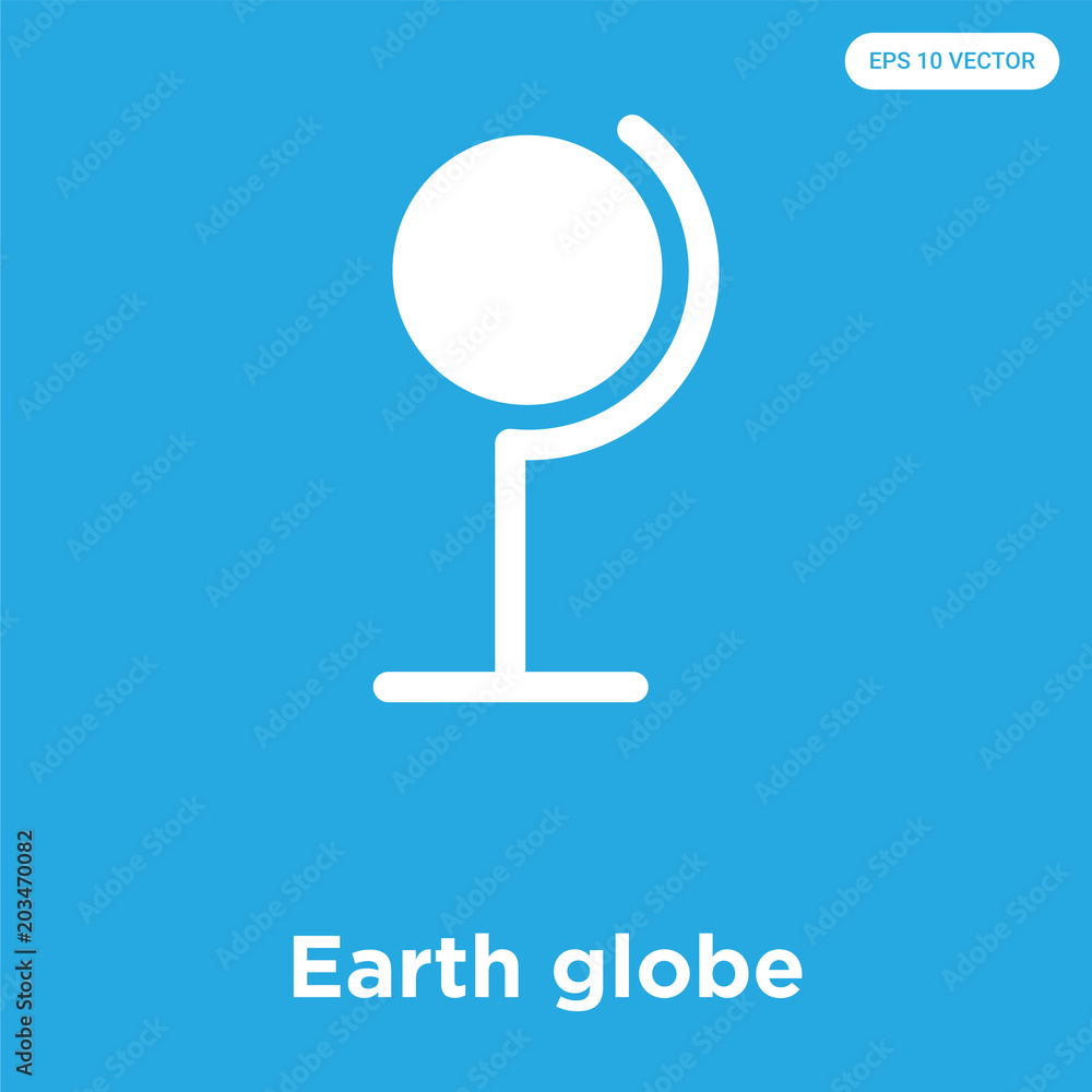 Earth globe icon isolated on blue background Earth globe icon isolated on blue background