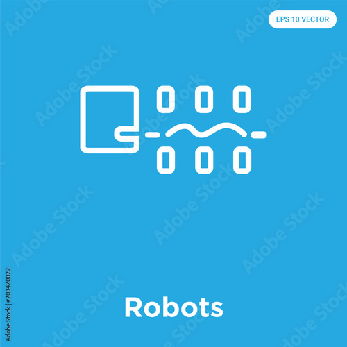 Robots icon isolated on blue background