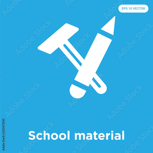 School material icon isolated on blue background