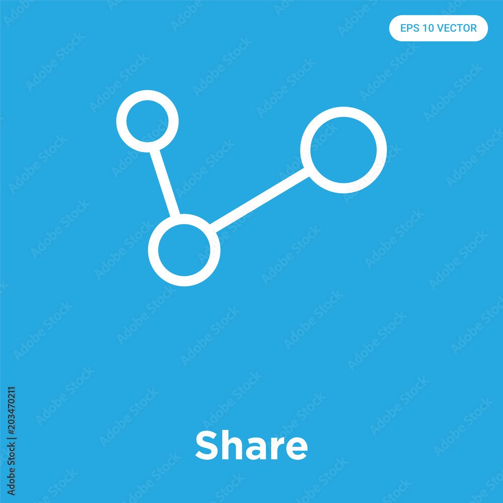 Share icon isolated on blue background Share icon isolated on blue background