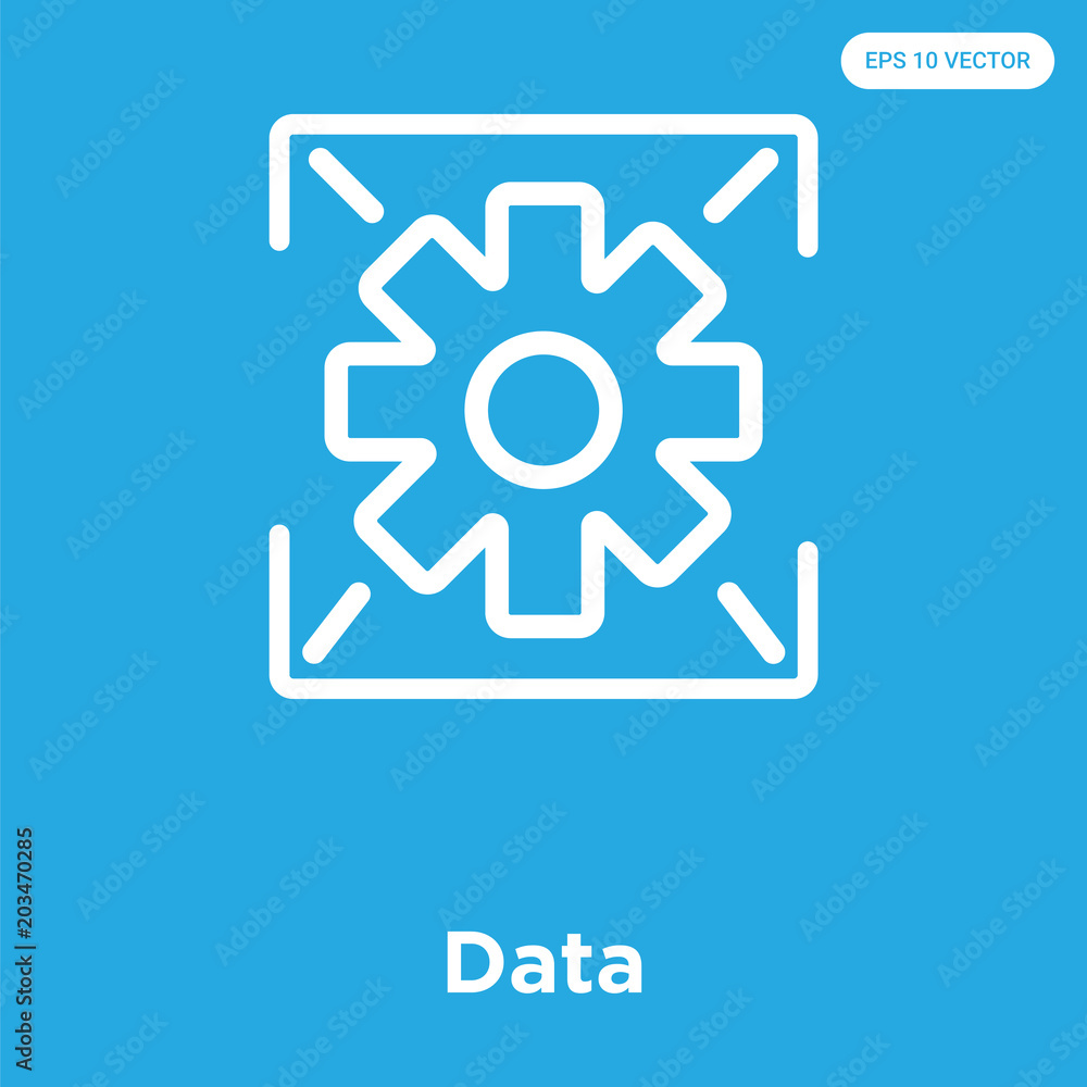 Data icon isolated on blue background Data icon isolated on blue background