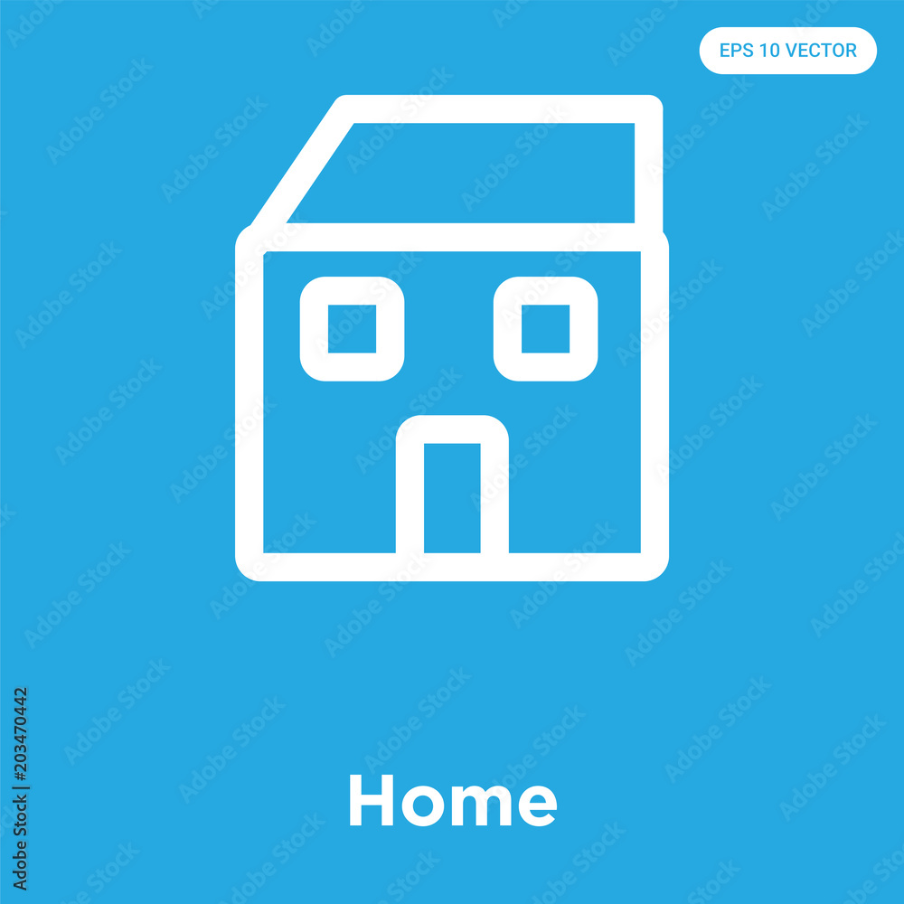 Home icon isolated on blue background Home icon isolated on blue background