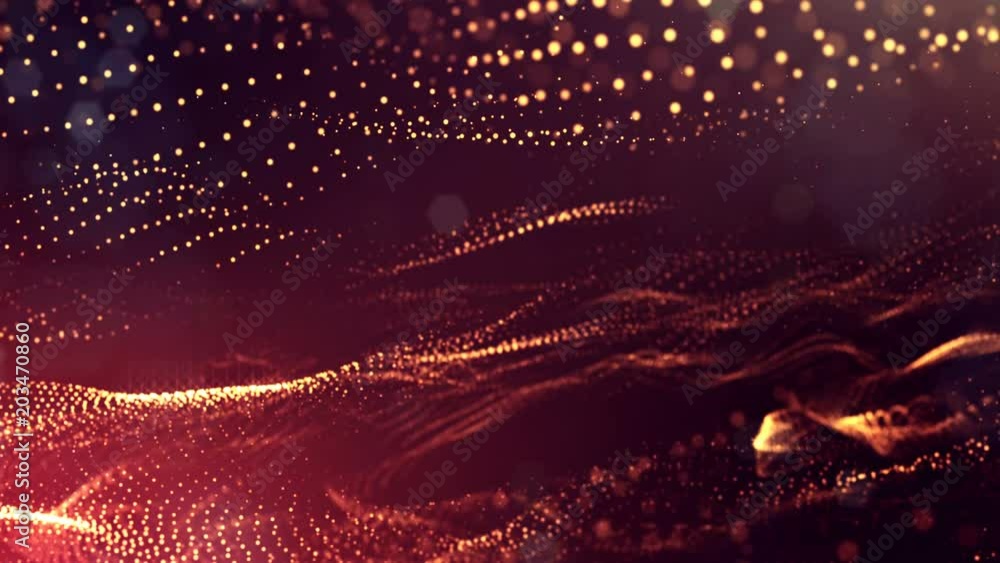 3d render of luminous particles as science fiction background or modern abstract background of particles with depth of field and bokeh like vj loop. Particles form line and surface structure. 1 3d render of luminous particles as science fiction background or modern abstract background of particles with depth of field and bokeh like vj loop. Particles form line and surface structure. 1