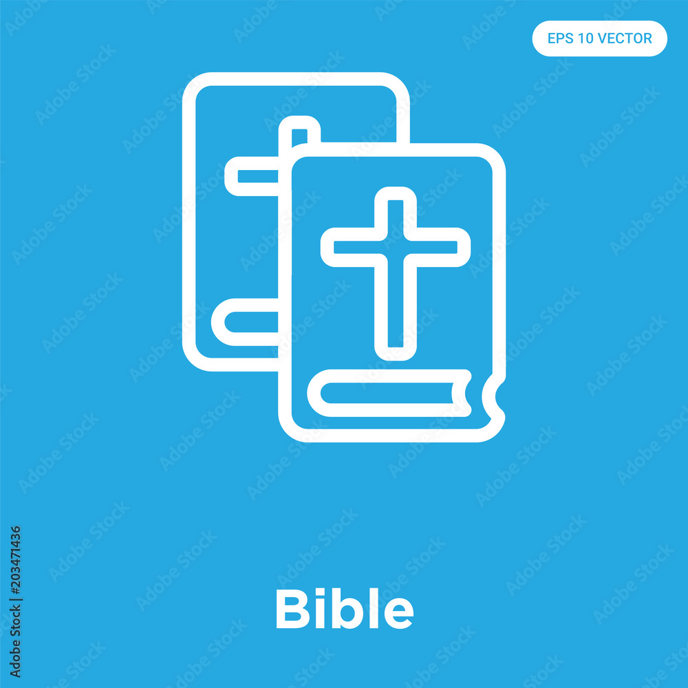 Bible icon isolated on blue background Bible icon isolated on blue background