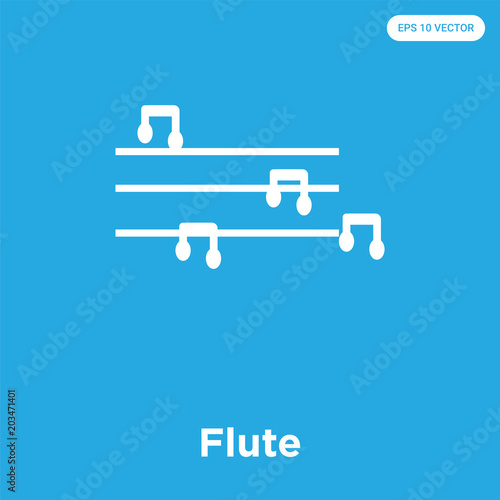Flute icon isolated on blue background
