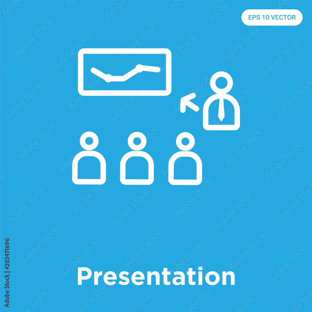 Presentation icon isolated on blue background Presentation icon isolated on blue background