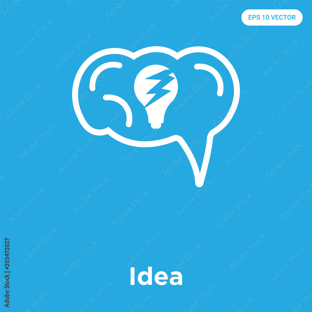 Idea icon isolated on blue background Idea icon isolated on blue background