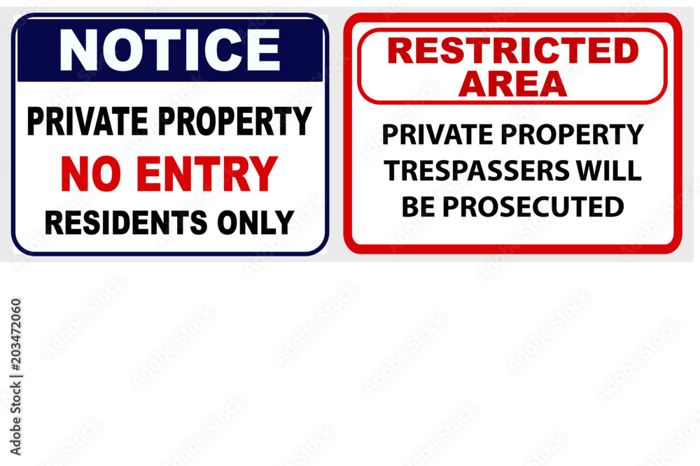 Set of Trespassing sign. easy to modify Set of Trespassing sign. easy to modify
