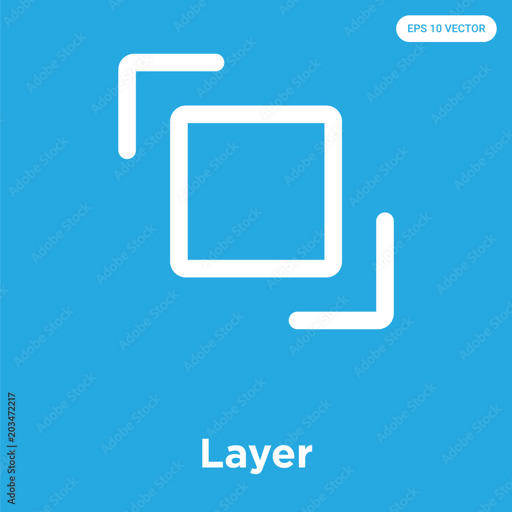 Layer icon isolated on blue background Layer icon isolated on blue background