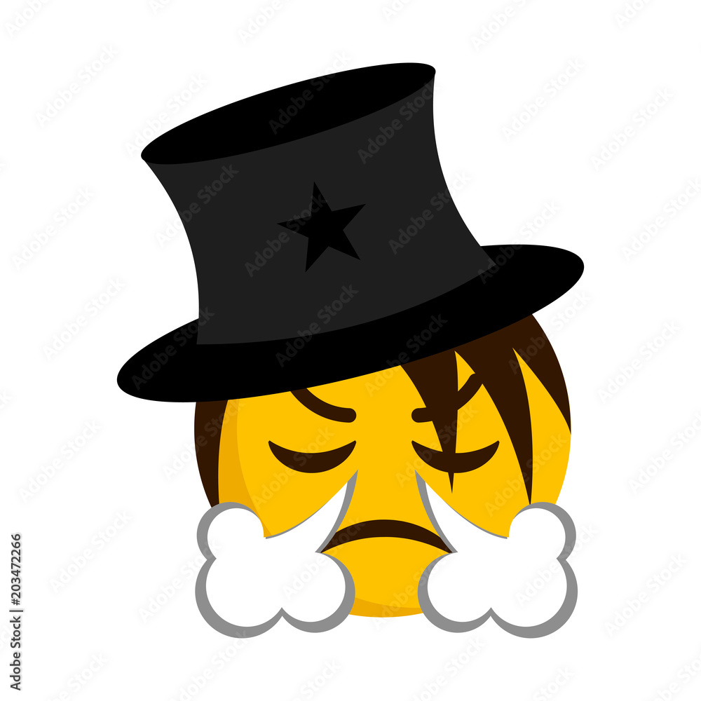 Angry magician emoji blowing wind from its nose