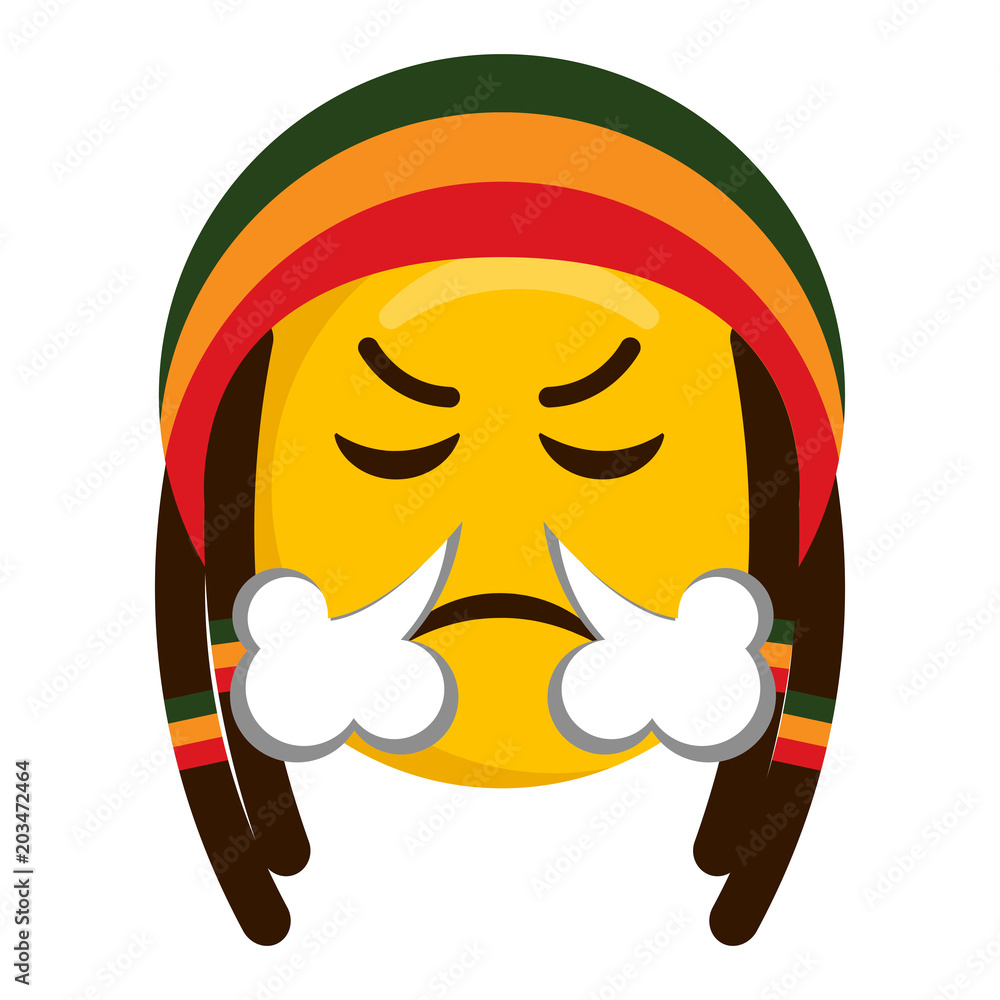Fototapeta premium Angry emoji blowing wind from its nose