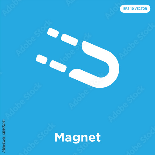Magnet icon isolated on blue background