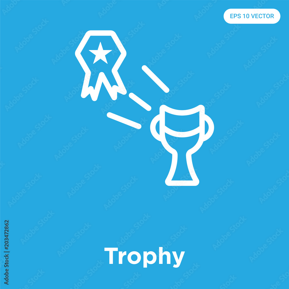 Trophy icon isolated on blue background Trophy icon isolated on blue background