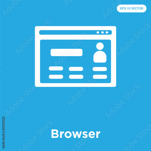 Browser icon isolated on blue background