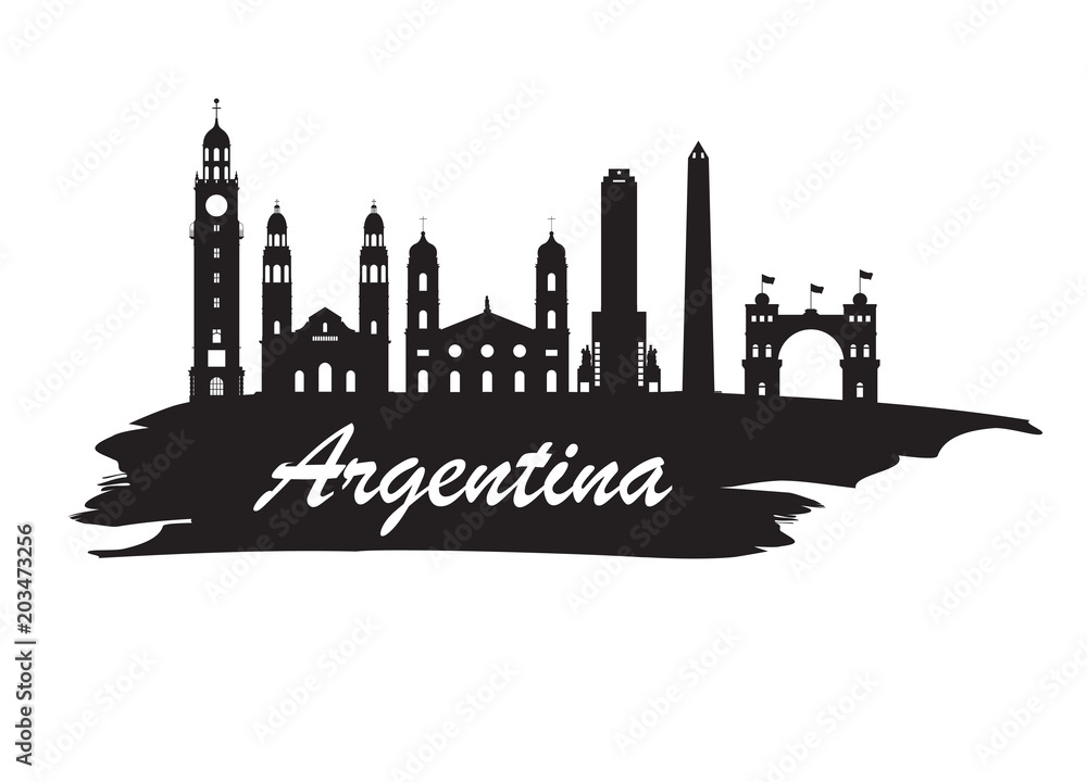 Argentina Landmark Global Travel And Journey paper background. Vector Design Template.used for your advertisement, book, banner, template, travel business or presentation