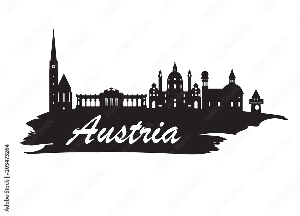 Austria Landmark Global Travel And Journey paper background. Vector Design Template.used for your advertisement, book, banner, template, travel business or presentation