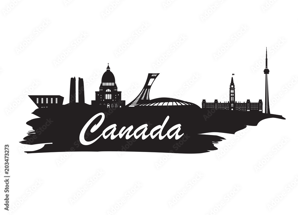Canada Landmark Global Travel And Journey paper background. Vector Design Template.used for your advertisement, book, banner, template, travel business or presentation