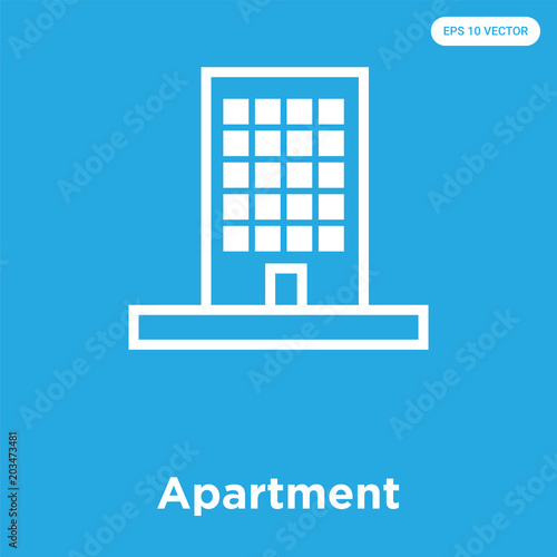 Apartment icon isolated on blue background