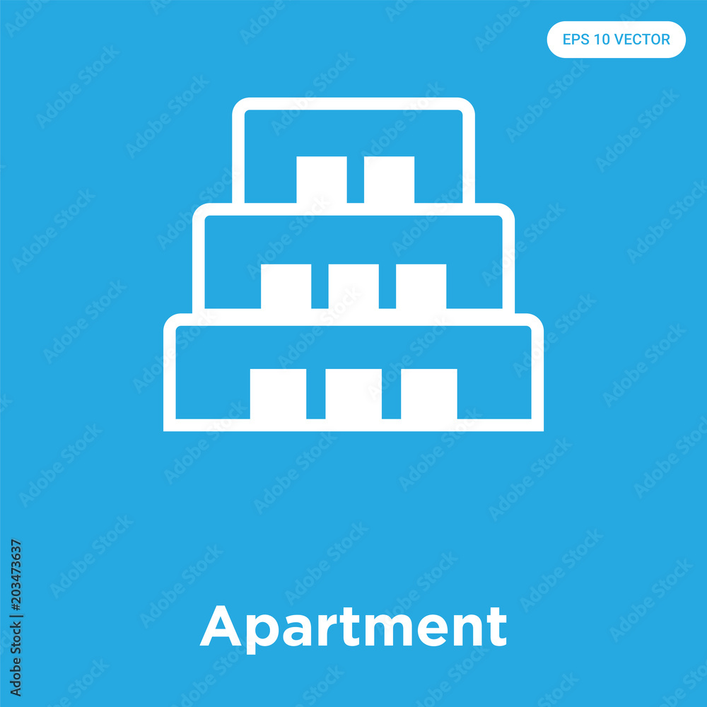 Apartment icon isolated on blue background Apartment icon isolated on blue background