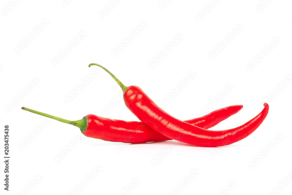 red hot chilli pepper isolated on white background