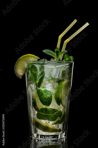 one glass of mojito cocktail