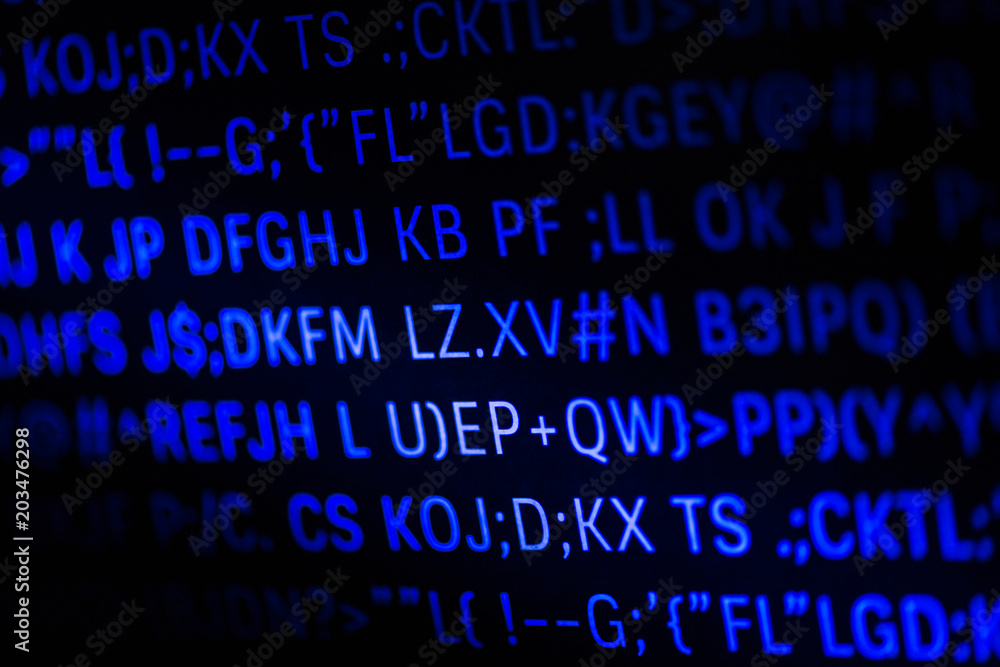 Closeup of programming code and language Closeup of programming code and language