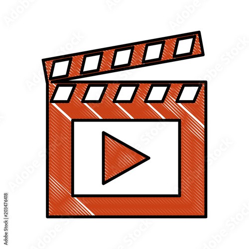 film movie clapper board image vector illustration drawing