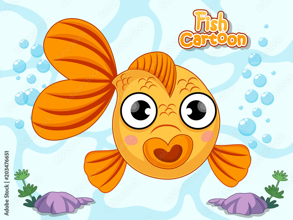 Cute Fish Cartoon vector. Colorful cartoon flat aquarium fish icon Stock  Vector | Adobe Stock