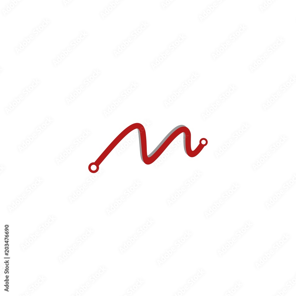 Obraz premium M Circuit Network Modern Abstract Template Logo