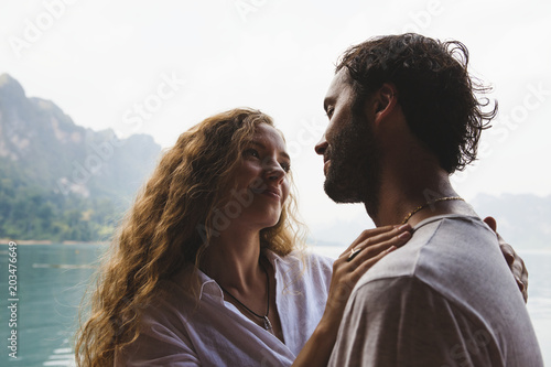 Fotografi Loving couple having a romantic moment