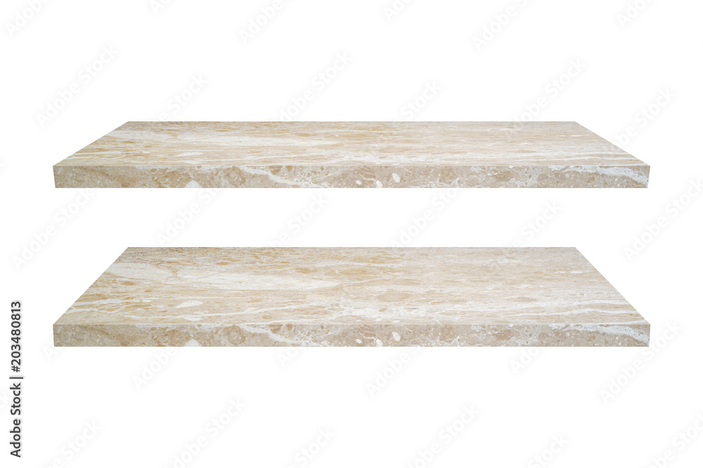 light brown stone shelve isolated on white background with clipping path light brown stone shelve isolated on white background with clipping path